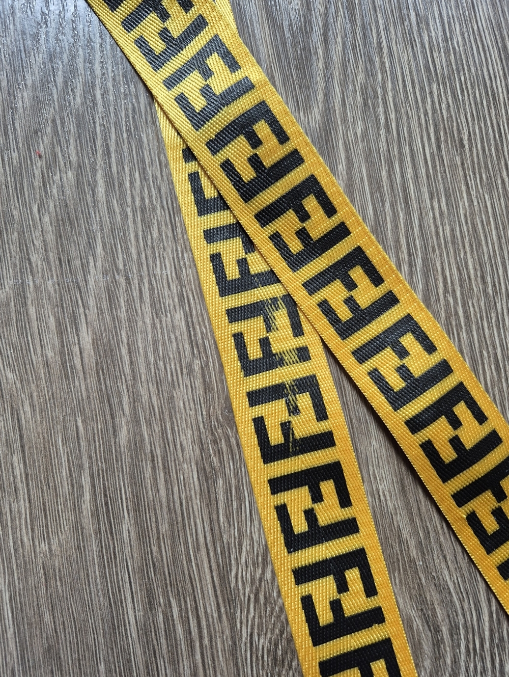 Yellow and Black FF Logo Unisex Webbing Belt - Picture 3 of 5
